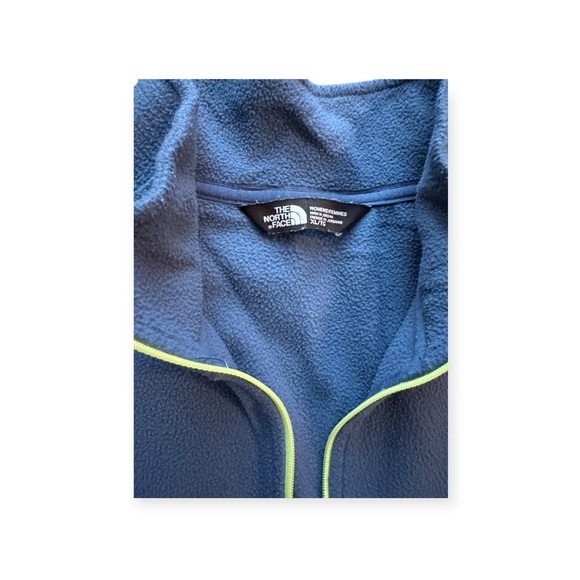 Women’s The North Face Blue/Lime Fleece Quarter Zip Pullover - Picture 4 of 6